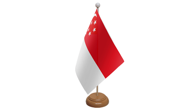 Singapore Small Flag with Wooden Stand